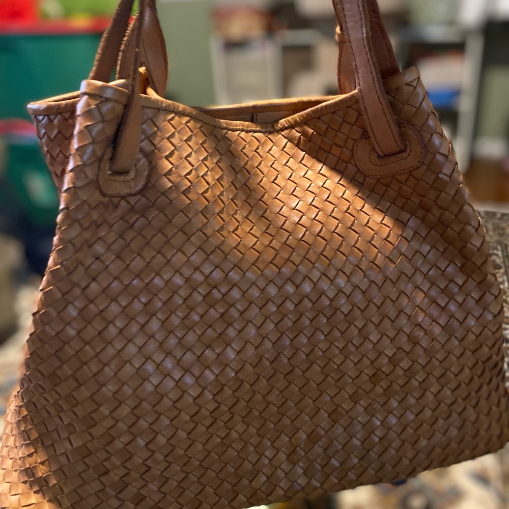 SOLD- Valentine Genuine Weaved Leather Shoulder Bag